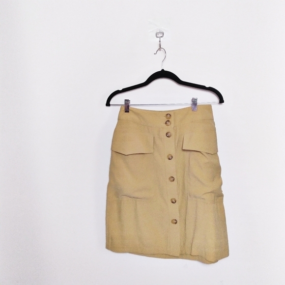 A New Day Button Up Yellow Skirt Size 2 - Picture 1 of 6